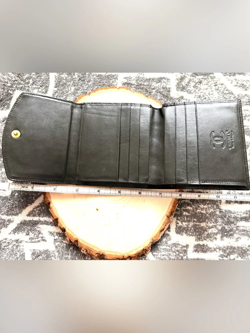 CHANEL Black Quilted CC Logo Card Holder